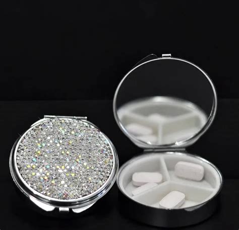 pill box round metal pill case portable mini|Small Pill Boxes .